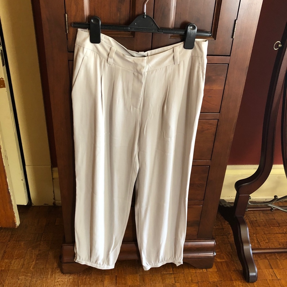 Eileen Fisher 100% silk trousers.